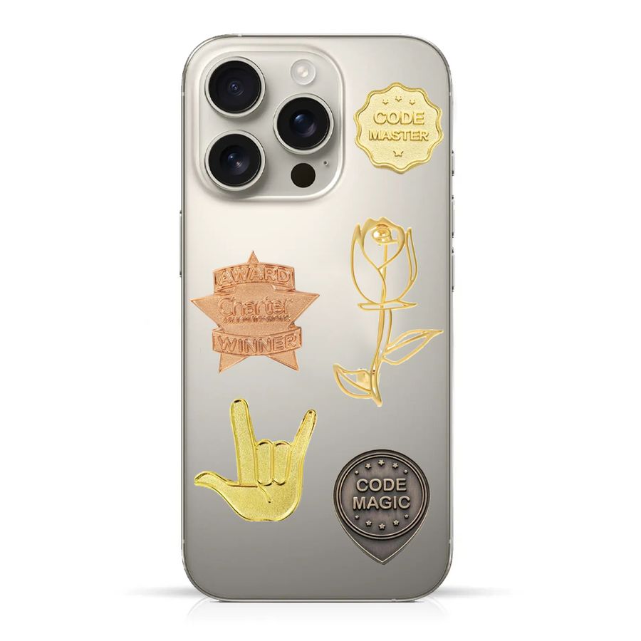 Phone Metal Badge Stickers - Custom Canvas Now