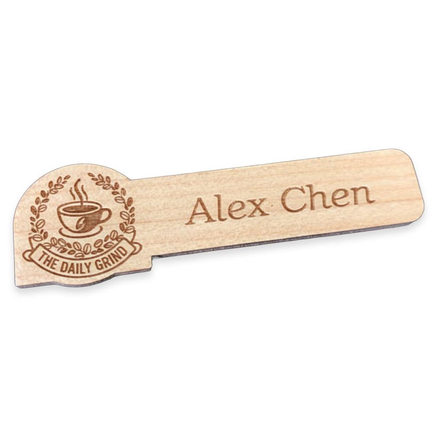 Wooden Name Badges - Custom Canvas Now