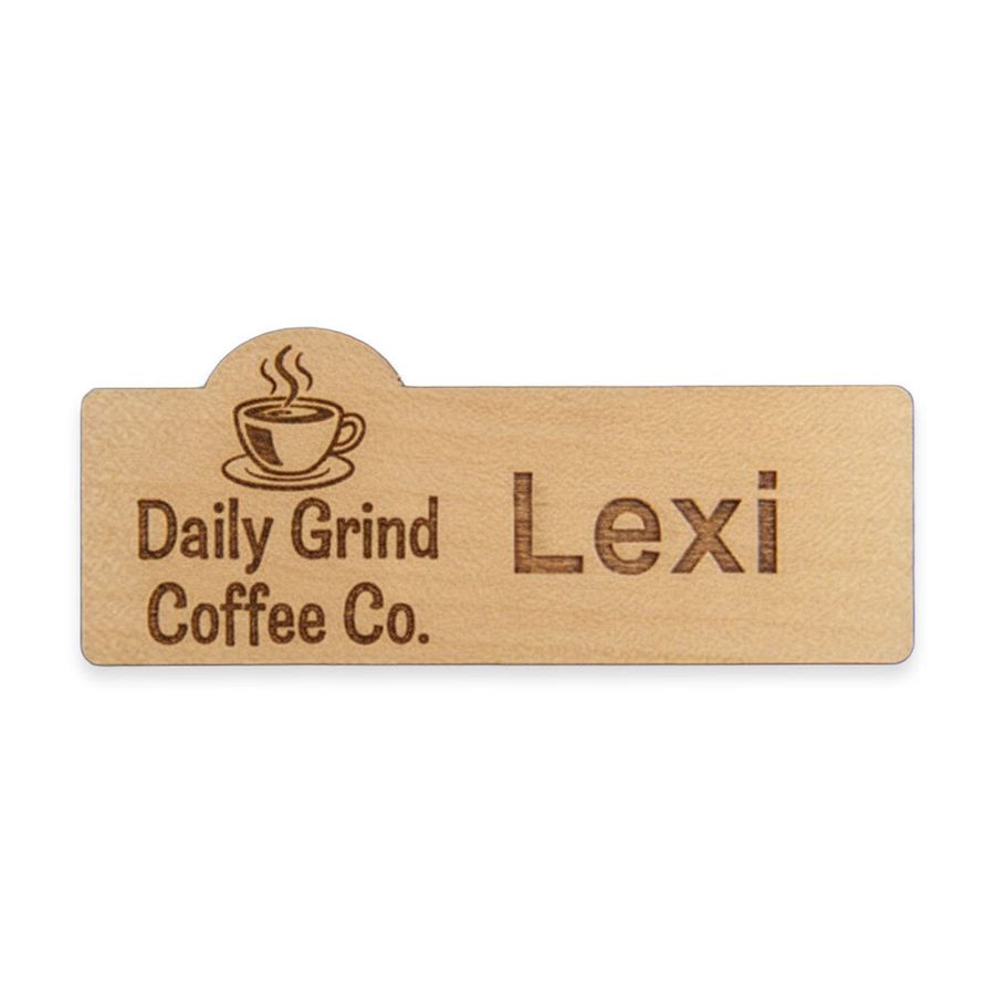 Wooden Name Badges - Custom Canvas Now