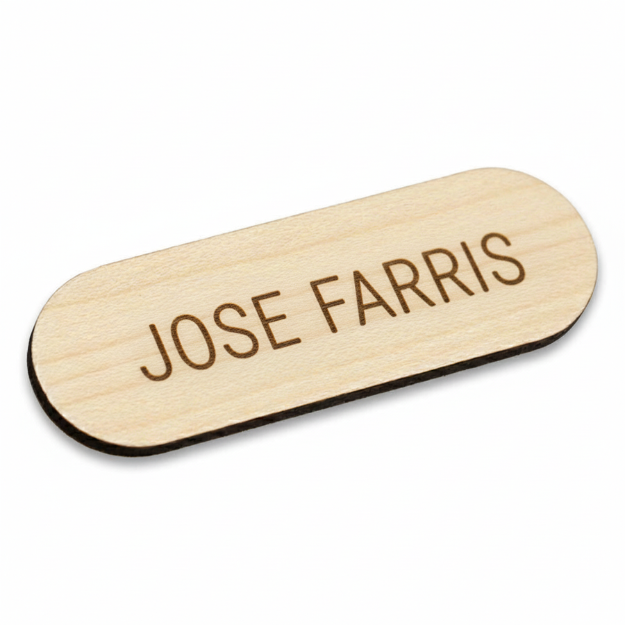 Wooden Name Badges - Custom Canvas Now