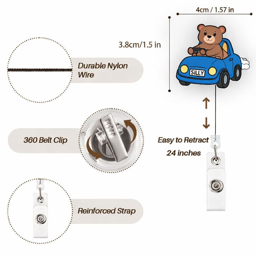 Custom Shape Acrylic Badge Reel - Custom Canvas Now