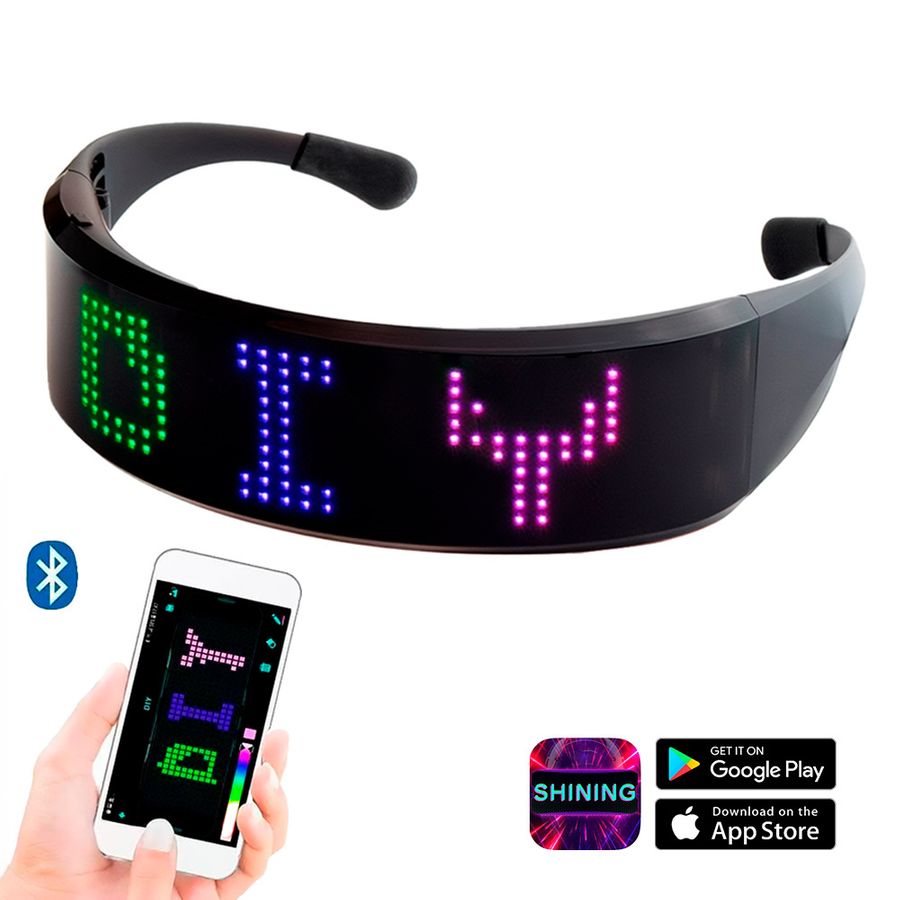 LED Light Up Glasses with Bluetooth - Custom Canvas Now