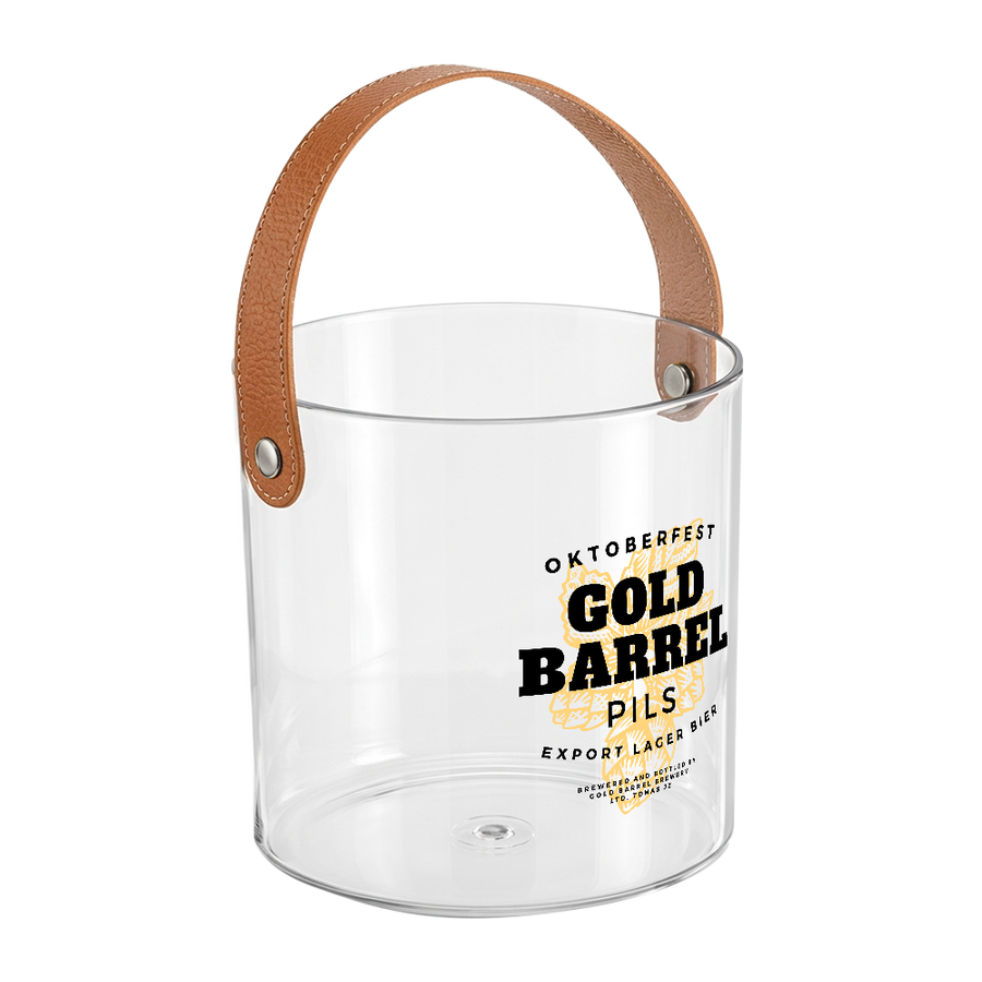 Leather-Strap Clear Drink Buckets - Custom Canvas Now