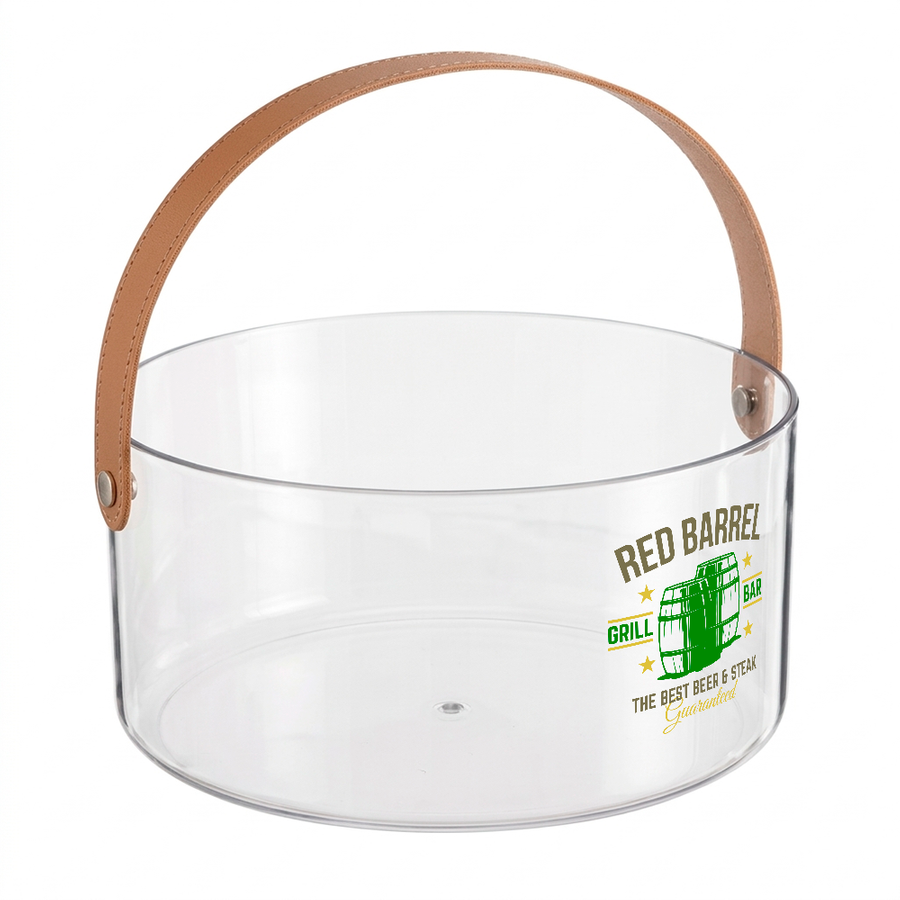 Leather-Strap Clear Drink Buckets - Custom Canvas Now