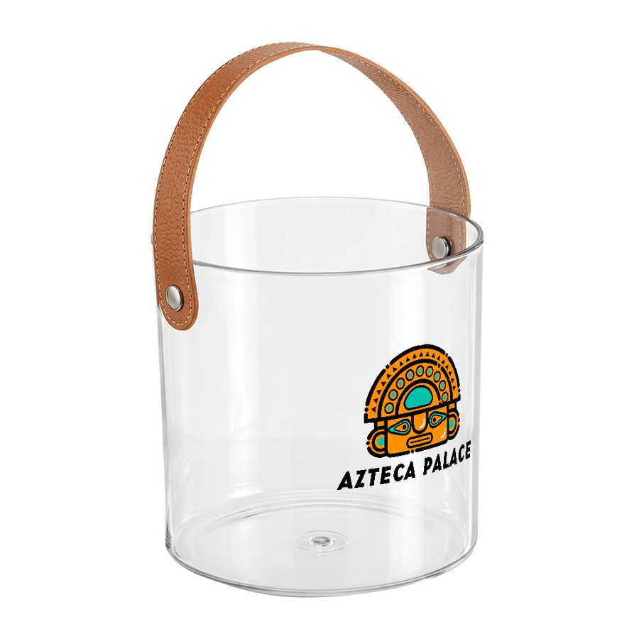 Leather-Strap Clear Drink Buckets - Custom Canvas Now