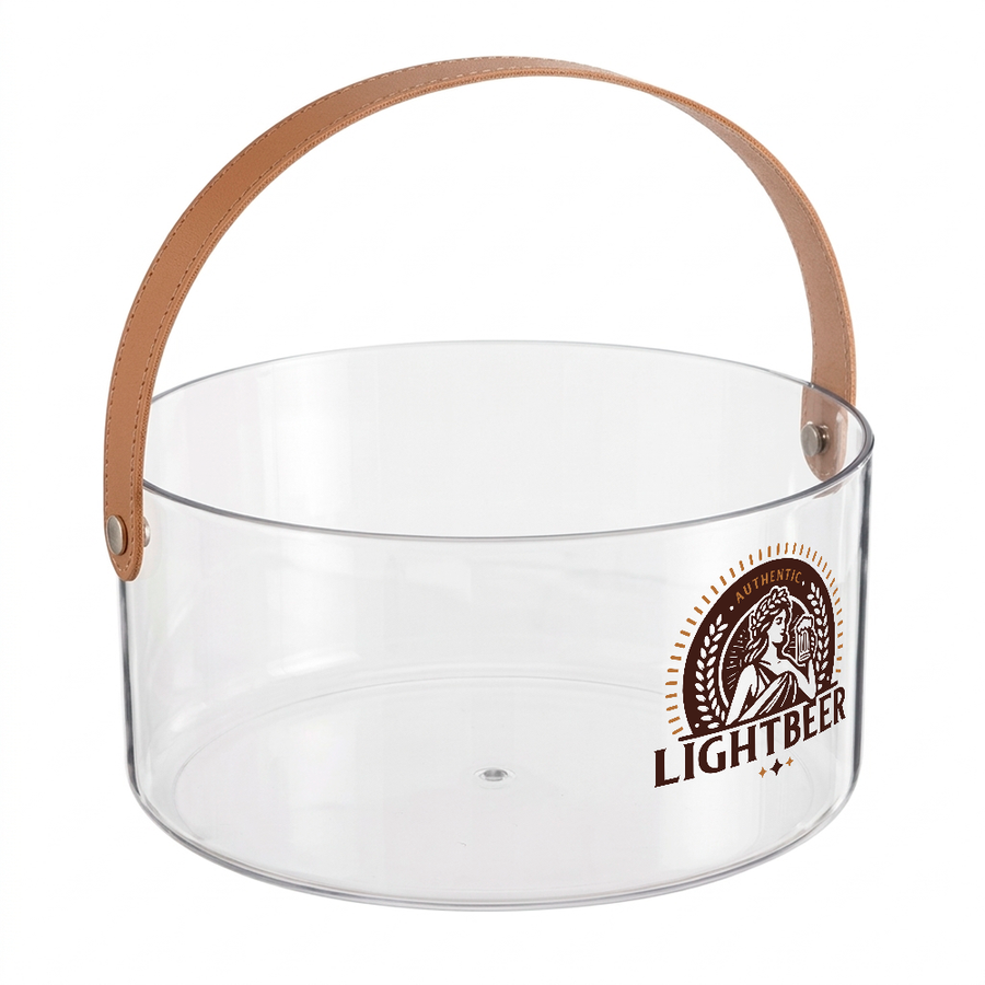 Leather-Strap Clear Drink Buckets - Custom Canvas Now