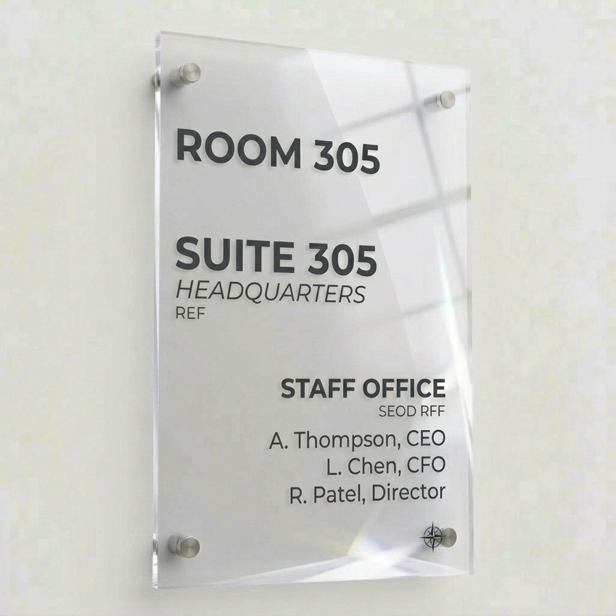 Colorful Acrylic Door Signs - Custom Canvas Now