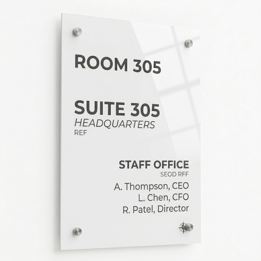 Colorful Acrylic Door Signs - Custom Canvas Now