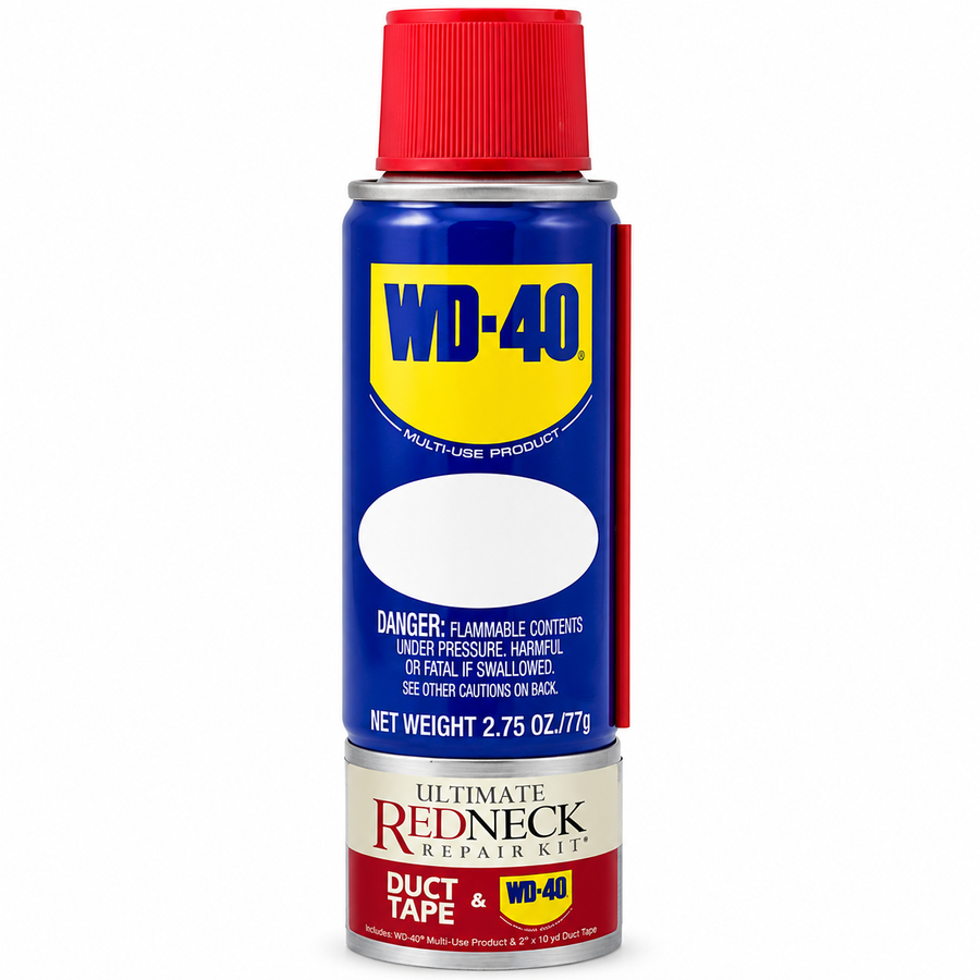 Ultimate Redneck Repair Kits, WD-40 2.75 oz Handy Cans and 6 yards of Duct Tapes - Custom Canvas Now