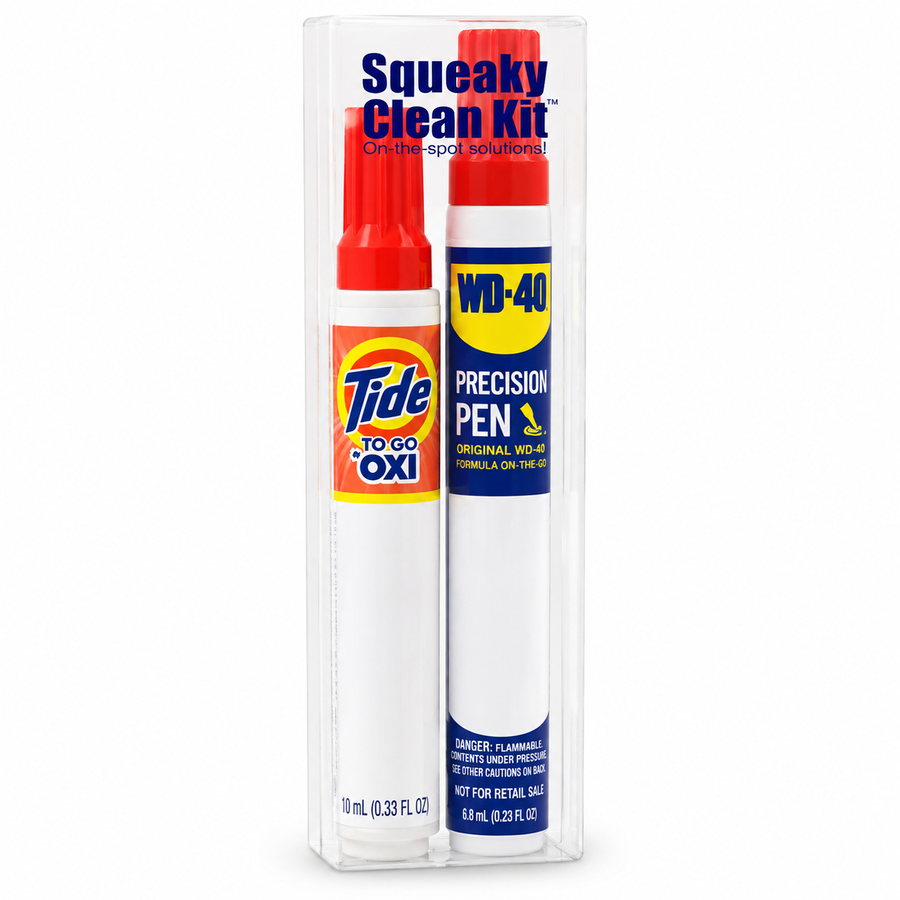 Squeaky Clean Kit - WD-40® Precision Pens and Tide® to Go + Oxi Travel Kits - Custom Canvas Now