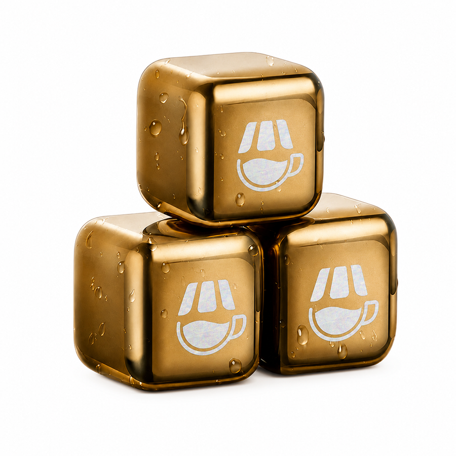 Gold Stainless Steel Ice Cubes - Custom Canvas Now