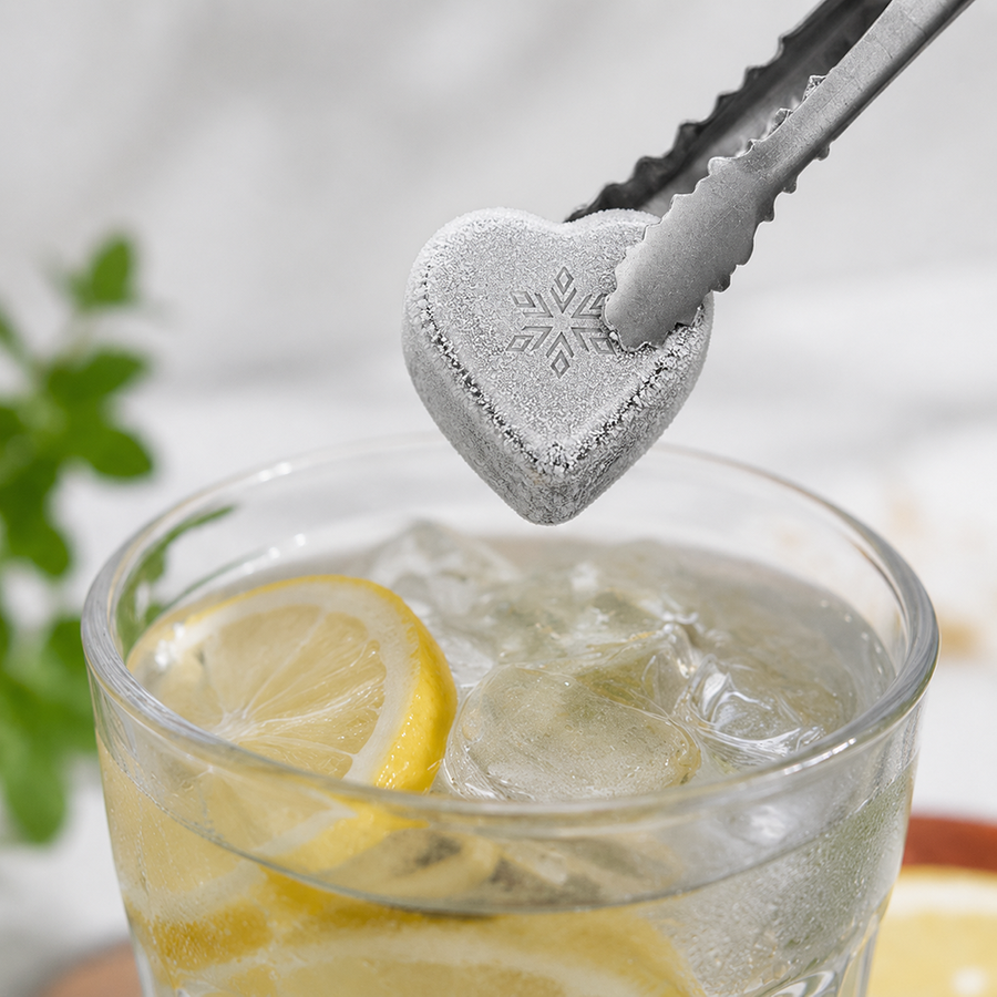 Heart-Shaped Stainless Steel Ice Cubes - Custom Canvas Now