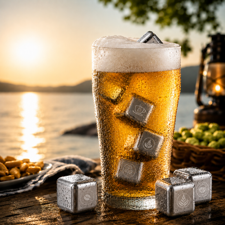 Silver Stainless Steel Ice Cubes - Custom Canvas Now