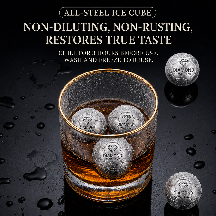 Soccer Ball Stainless Steel Ice Cubes - Custom Canvas Now