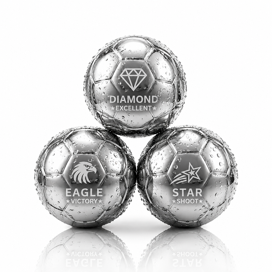 Soccer Ball Stainless Steel Ice Cubes - Custom Canvas Now