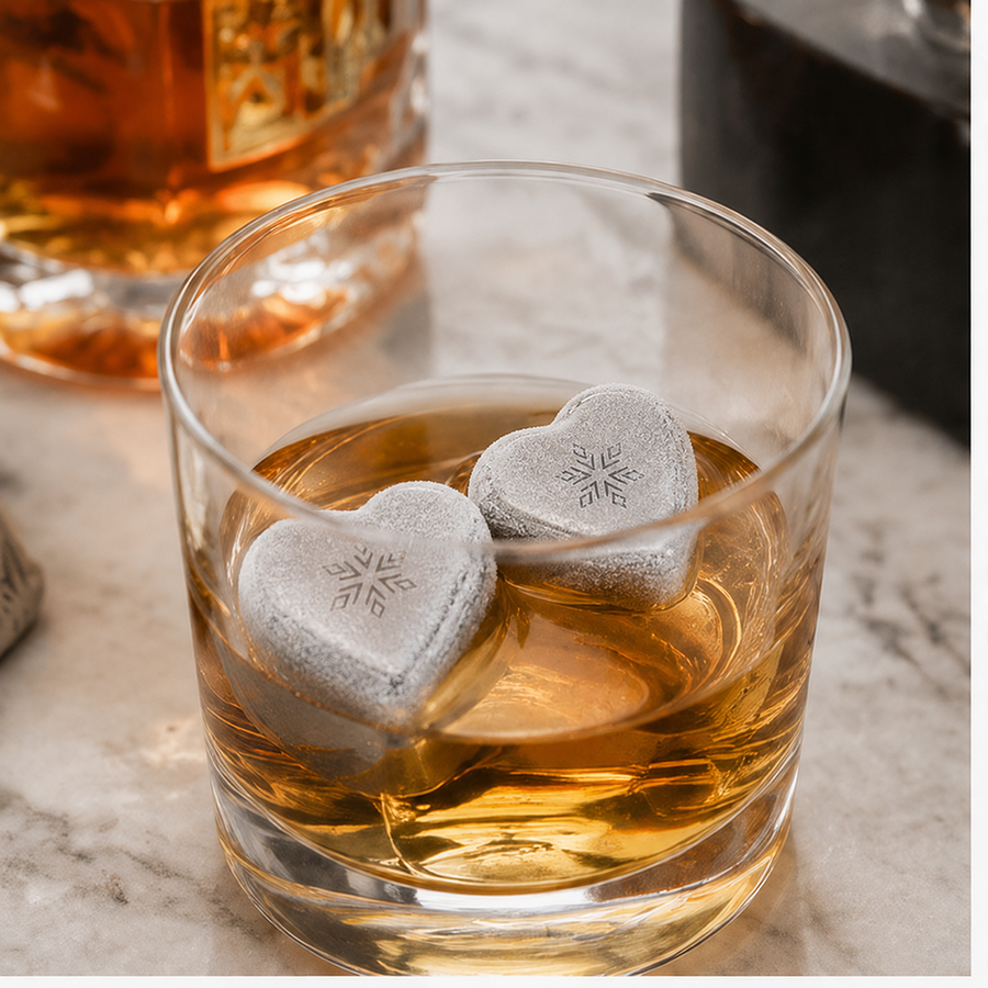 Heart-Shaped Stainless Steel Ice Cubes - Custom Canvas Now