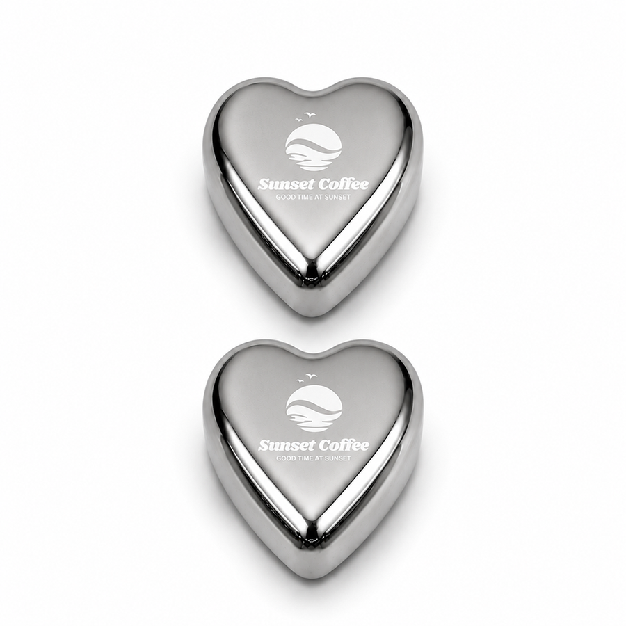 Heart-Shaped Stainless Steel Ice Cubes - Custom Canvas Now