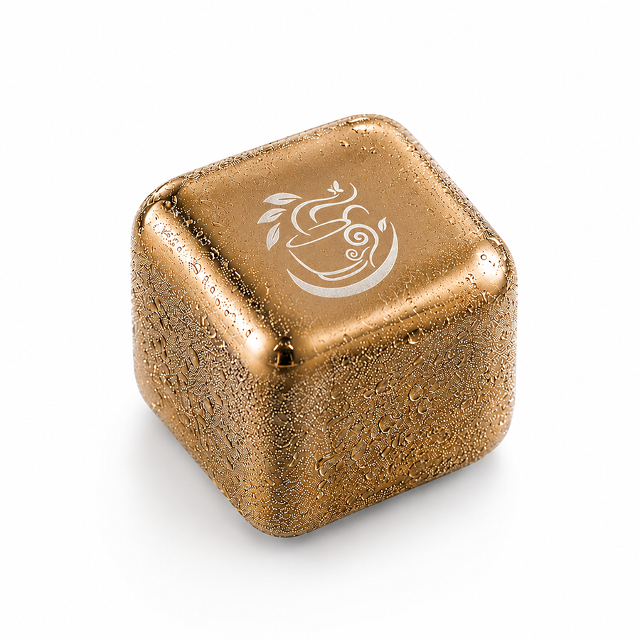 Gold Stainless Steel Ice Cubes - Custom Canvas Now