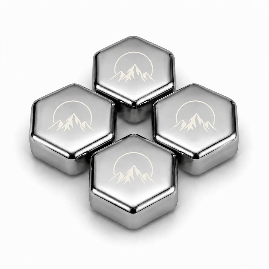 Hexagon Stainless Steel Ice Cubes - Custom Canvas Now