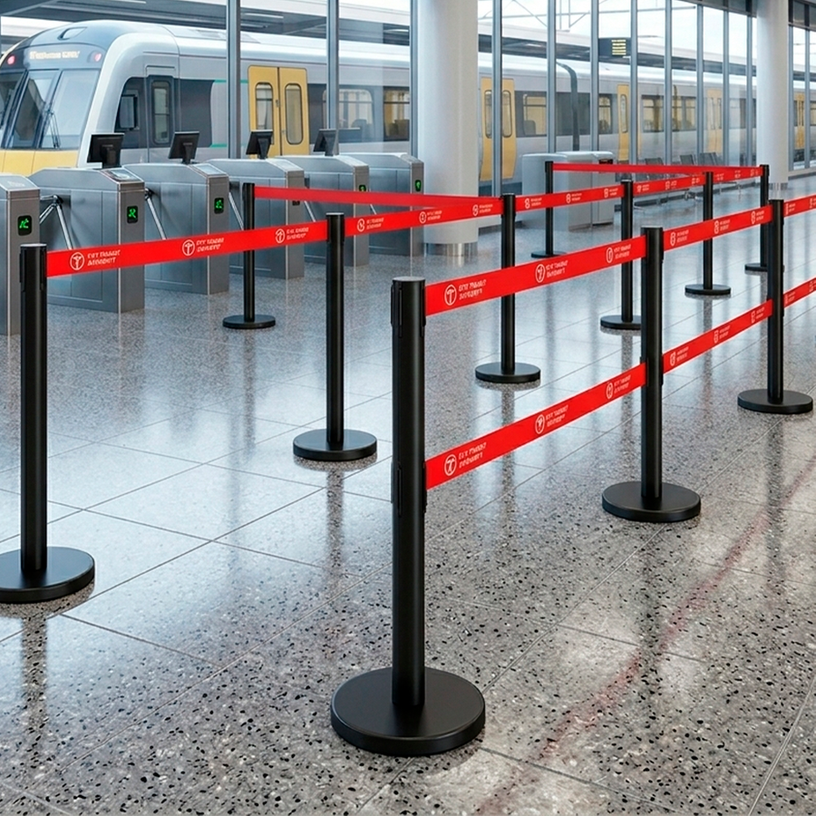 Dual Belts Stanchions - Custom Canvas Now