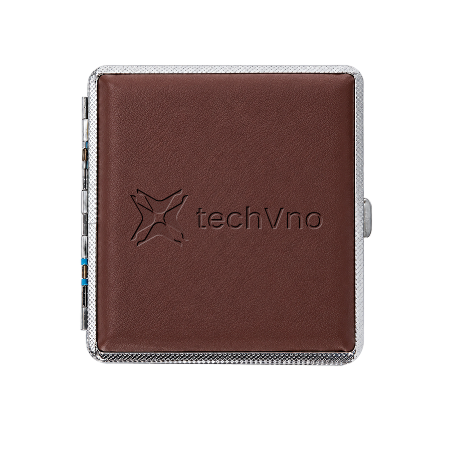 Leather Grain Metal Cigarette Cases - Custom Canvas Now