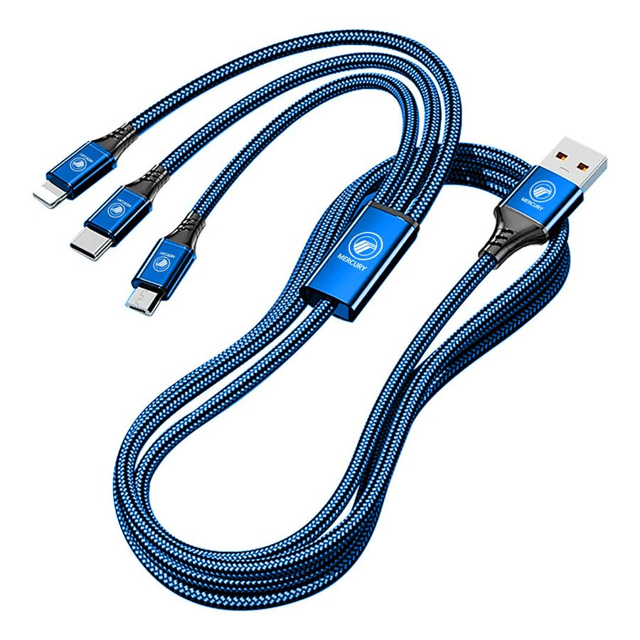 Nylon Braided 3-in-1 Charging Cables - Custom Canvas Now