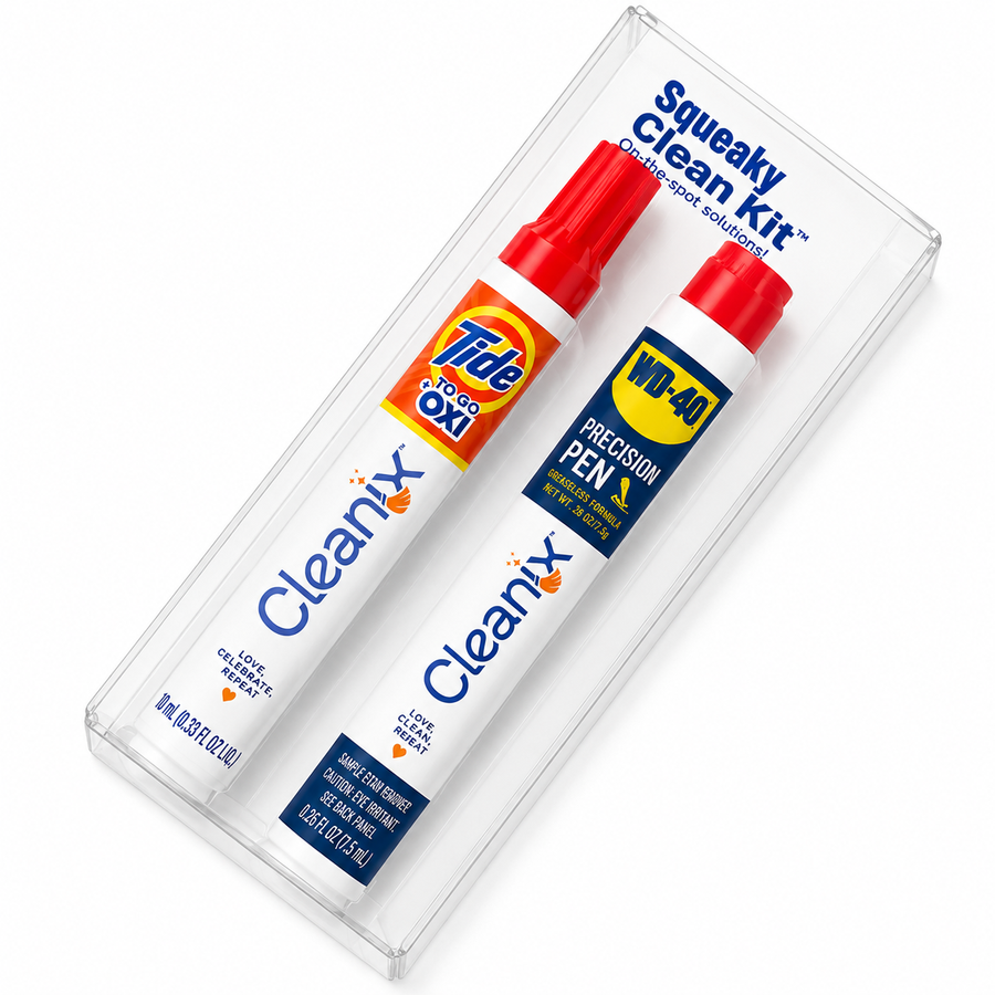 Squeaky Clean Kit - WD-40® Precision Pen and Tide® to Go + Oxi Travel Kits - Custom Canvas Now