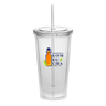 20 Oz Vibrant Sip Tumblers with Straw Clear