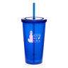 20 Oz Vibrant Sip Tumblers with Straw Blue