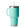 YETI® Rambler® 35 OZ Mug w/ Straw Lid - Laser Engraved Seafoam