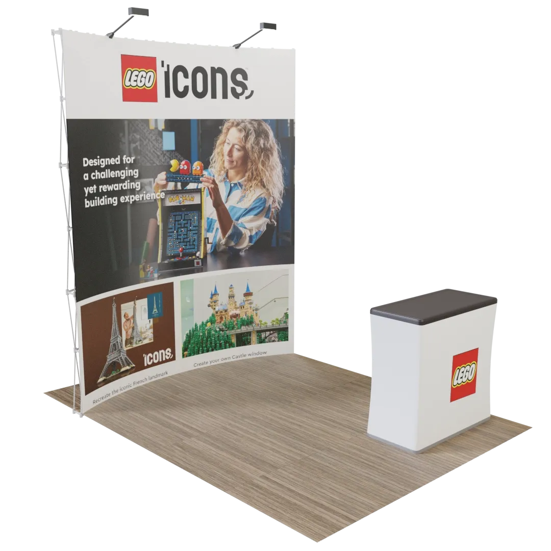 Custom Curved Pop Up Trade Show Display Stand 8' x 8' - Custom Canvas Now