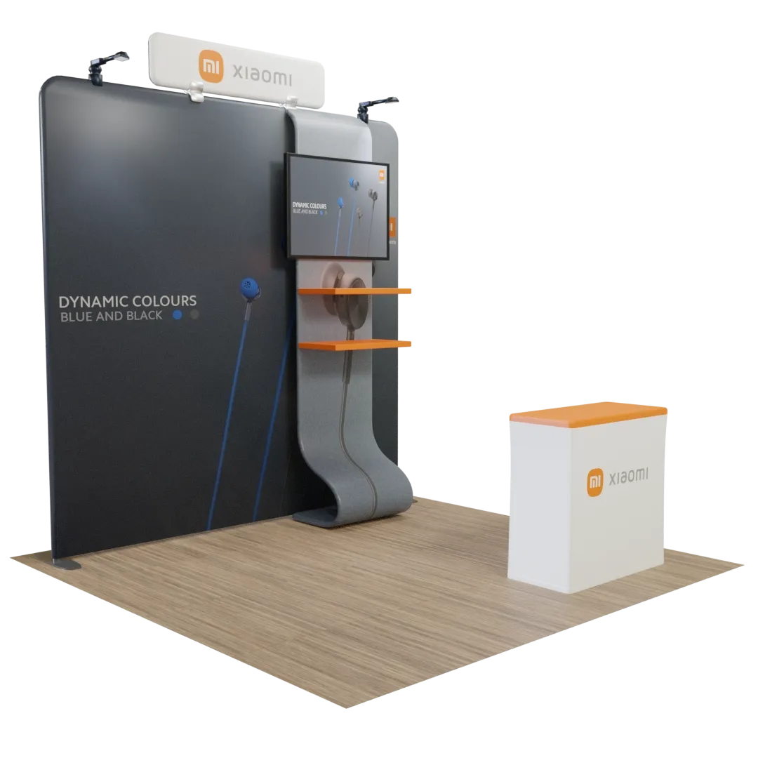 10' x 10' Straight  Media Display - Custom Canvas Now