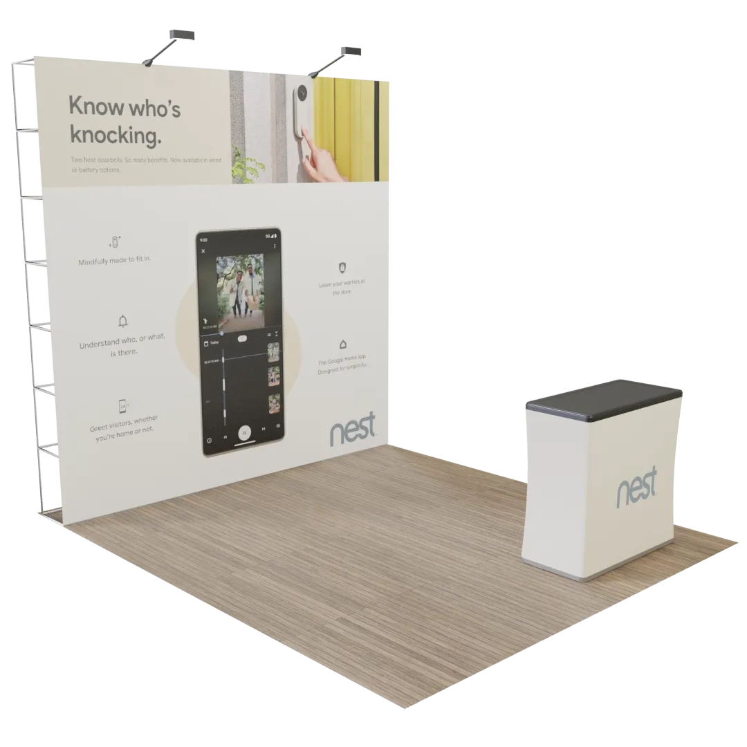 Custom Pop Up Trade Show Display Portable 10' x 10' - Custom Canvas Now