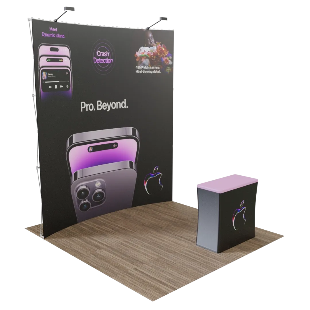 Custom Curved Pop Up Trade Show Display 10' x 10' - Custom Canvas Now