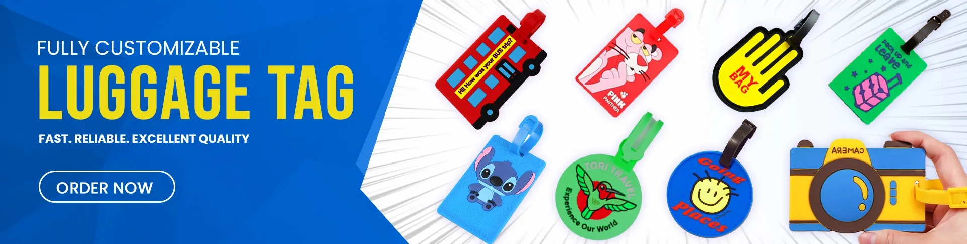 CustomCanvasNow.Com Banner - Luggage Tags
